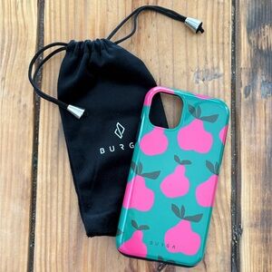 iPhone 11 Burga Pink and Green pear Phone Case
